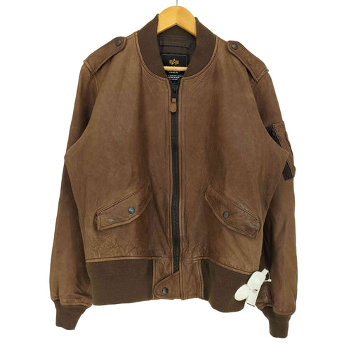 アルファインダストリーズ ALPHA INDUSTRIES シープレザー フライトジャケット メンズ import:L