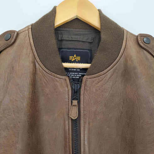 アルファインダストリーズ ALPHA INDUSTRIES シープレザー フライトジャケット メンズ import:L