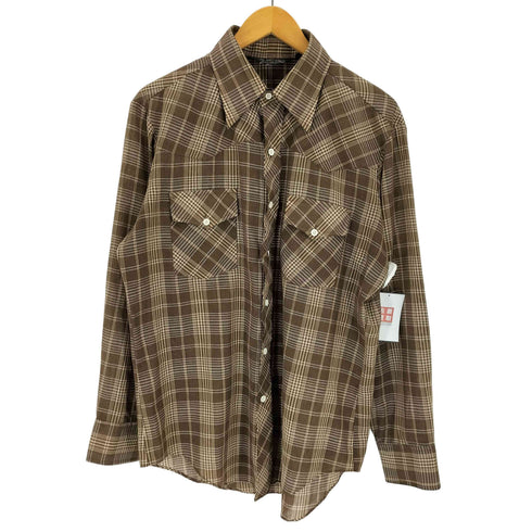 ジェイシーペニー J.C.PENNEY 70-80s 台湾製 コットンポリ チェックシャツ メンズ import:L