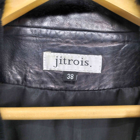 Jitrois ファー切替 レザーコート レディース 38