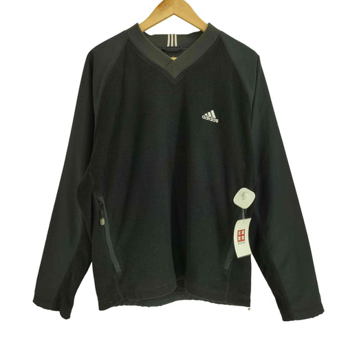 アディダス adidas 00S CLIMAPROOF パフォーマンスロゴ刺繍 フリース切り替え Vネック プルオーバー メンズ import:M