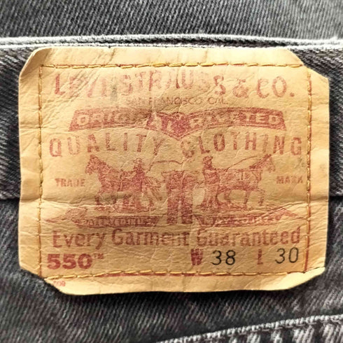 リーバイス Levis 98年製 550 RELAXED FIT 後染め ブラックデニムパンツ メンズ 38/30