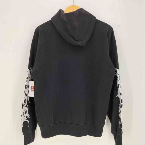 ヘインズ Hanes 90s ハトメ トライバルプリント プルオーバーフーディー メンズ import:L