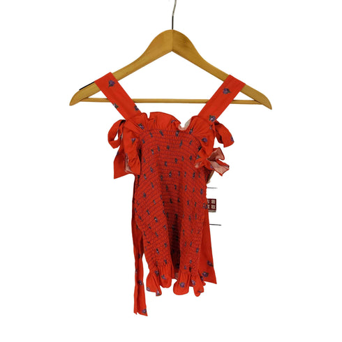 LORETTA CAPONI 小花柄シャーリングタンクトップ レディース