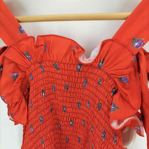 LORETTA CAPONI 小花柄シャーリングタンクトップ レディース