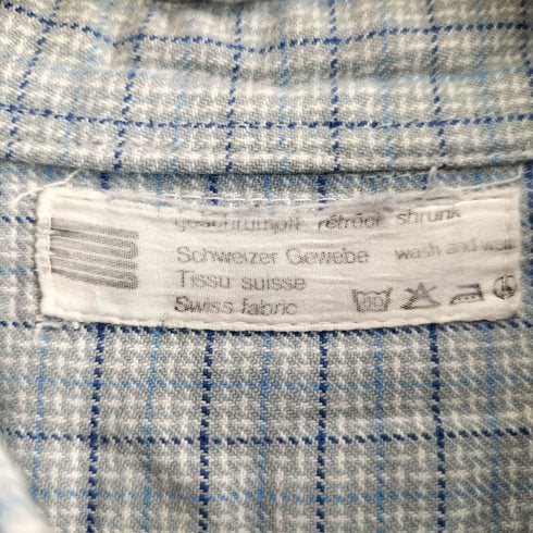Swiss fabric チェック 切替 L/S シャツ メンズ