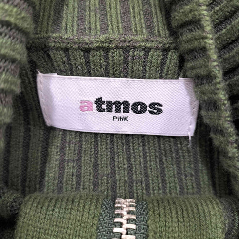 アトモスピンク ATMOS PINK 24AW Docking Knit Zip-up ドッキング ニット ジップアップ レディース FREE