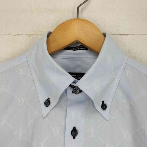 バーバリーブラックレーベル BURBERRY BLACK LABEL ホース刺繍ロゴ ジャガード シャドーモノグラム ボタンダウンシャツ メンズ 2