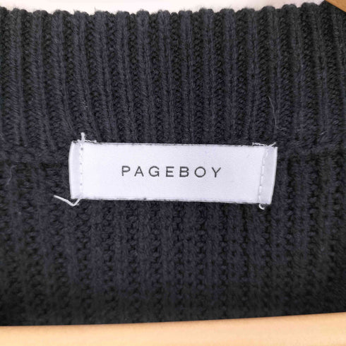 ページボーイ PAGEBOY ハンドステッチMIXアミプルオーバー レディース