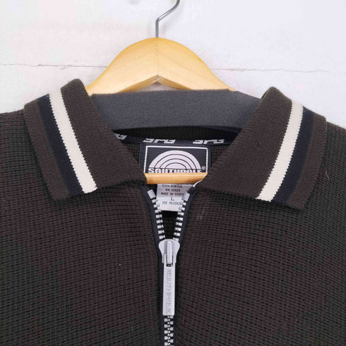 サウスポール SOUTHPOLE ロゴワッペン刺繍ハーフジップニット メンズ L