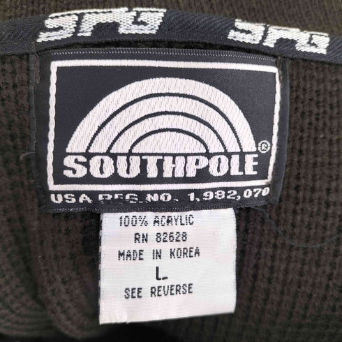 サウスポール SOUTHPOLE ロゴワッペン刺繍ハーフジップニット メンズ L