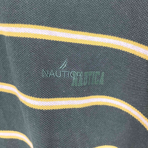 ノーティカ NAUTICA Basic Polo Shirt Border ボーダー ポロシャツ メンズ import:XL