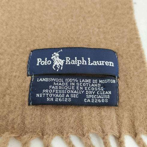 ポロラルフローレン POLO RALPH LAUREN スコットランド製 ウールニット フリンジマフラー メンズ