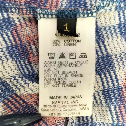 キャピタル KAPITAL コットンリネン ギンガムチェック ペイズリー テントT レディース JPN:S