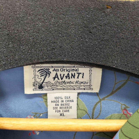 アヴァンティ AVANTI シルク アロハシャツ 朝顔/アサガオ メンズ import:XL