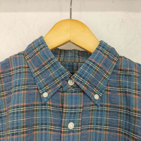 ザノースフェイス THE NORTH FACE チェック柄 シアサッカー半袖ボタンダウンシャツ メンズ S
