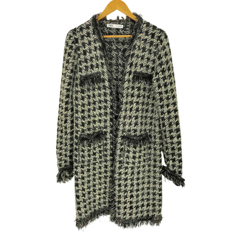 ザラ ZARA 千鳥格子 ニットコート レディース S