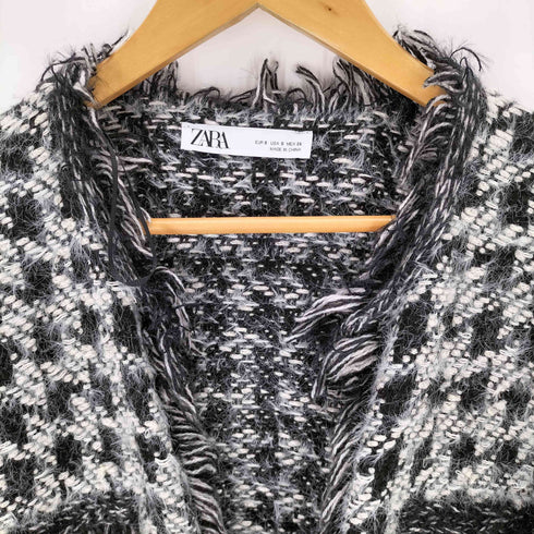 ザラ ZARA 千鳥格子 ニットコート レディース S
