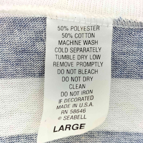 USA製 シングルステッチ ボーダー クルーネックTシャツ メンズ import:L