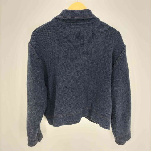 ザラ ZARA DENIM EFFECT KNIT CROPPED JACKET デニム エフェクト ニット クロップド ジャケット レディース import:M