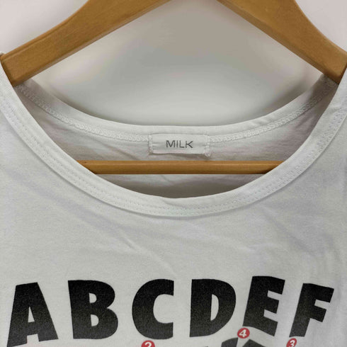 ミルク MILK アルファベットプリントTシャツ レディース
