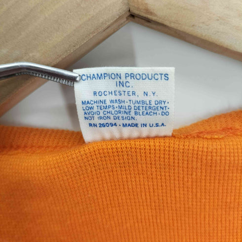 チャンピオン Champion 70S バータグ後期 USA製 ポリ コットン クルーネック S/S Tシャツ レディース import:M