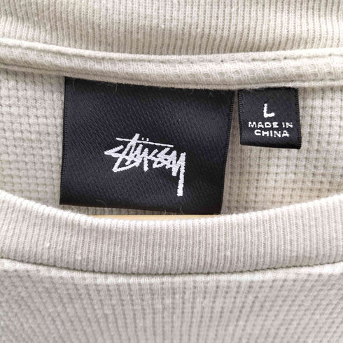 ステューシー Stussy Light Waffle Knit Long-Sleeve Crew Natural ライト ワッフル ニット ロング スリーブ クルー カットソー メンズ import:L