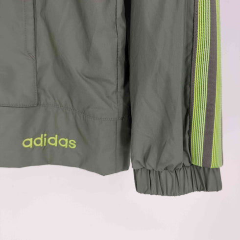 アディダス adidas 00S スリーストライプス ロゴ 刺繍 裏地メッシュ スタンドネック ジャケット ジャージ レディース import:S