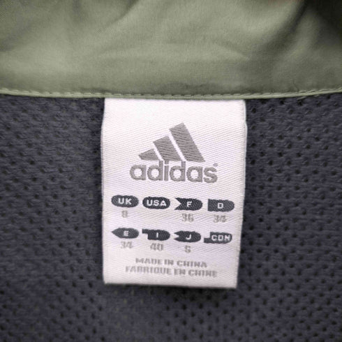 アディダス adidas 00S スリーストライプス ロゴ 刺繍 裏地メッシュ スタンドネック ジャケット ジャージ レディース import:S