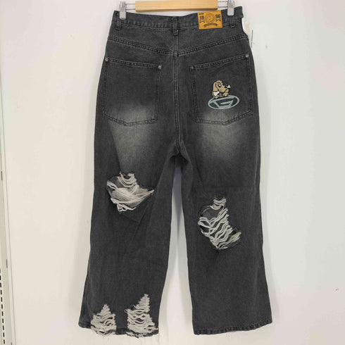 ガルフィー GALFY クラッシュ加工 ダメージ ワイドデニムパンツ メンズ JPN:L