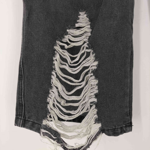 ガルフィー GALFY クラッシュ加工 ダメージ ワイドデニムパンツ メンズ JPN:L