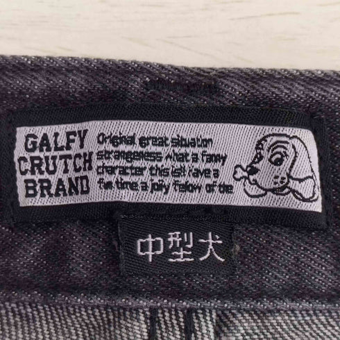 ガルフィー GALFY クラッシュ加工 ダメージ ワイドデニムパンツ メンズ JPN:L