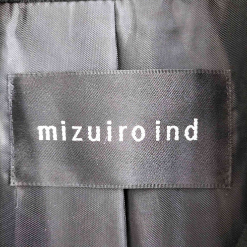 ミズイロインド mizuiro ind ウール ナイロン スタンドカラー 比翼 ステンカラーコート レディース