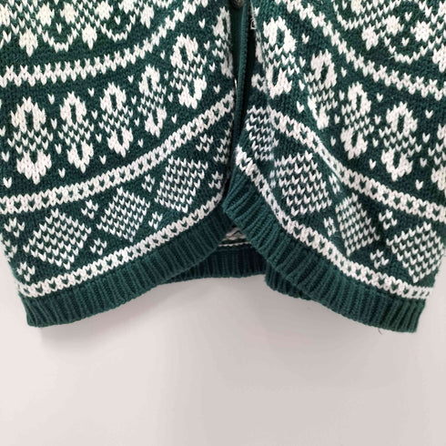 ギャップ Gap 90S OLD デカタグ ノルディック柄 総柄 メタルボタン ローゲージ ニット カーディガン メンズ import:M
