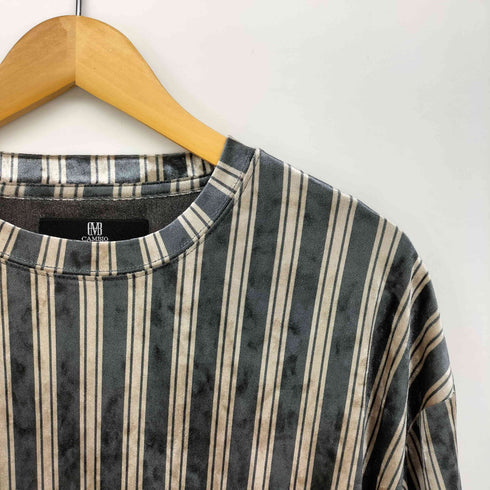 カンビオ CAMBIO ストライプベロアTシャツ メンズ JPN:M