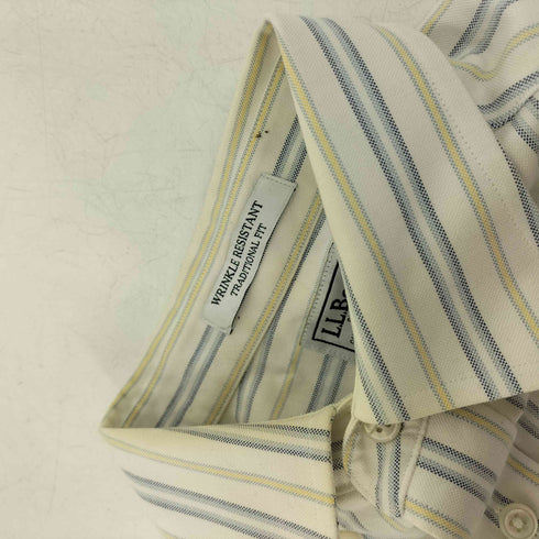 エルエルビーン L.L.Bean WRINKLE RESISTANT TRADITIONAL FIT ストライプ柄 B.D. S/S コットン シャツ メンズ 15 1/2