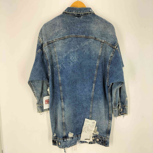 ザラ ZARA ダメージ加工 デニムロングジャケット レディース M