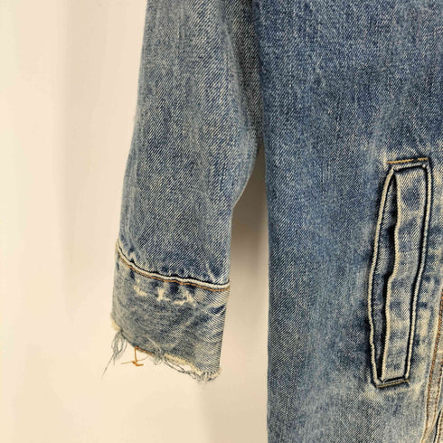 ザラ ZARA ダメージ加工 デニムロングジャケット レディース M