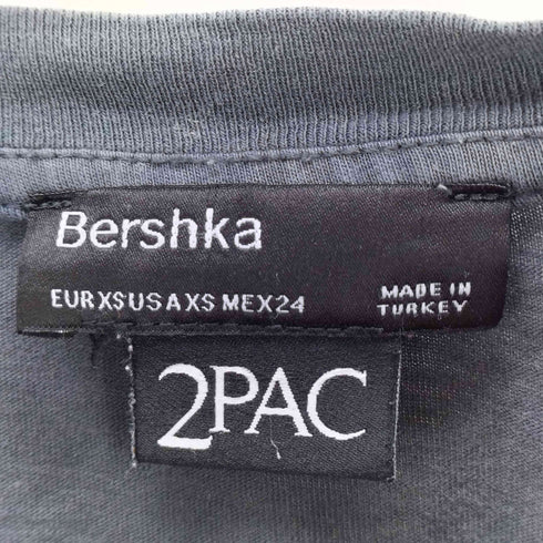 ベルシュカ BERSHKA アーティストプリントクルーネックTシャツ メンズ XS