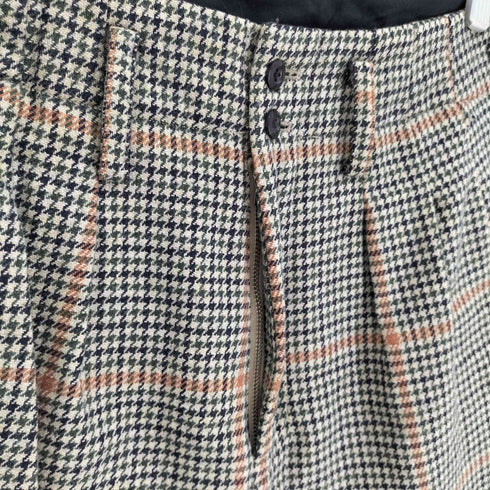 ジエダ Jieda 18AW REMAKE HOUNDS TOOTH TUCK SLACKS リメイク ハウンド トゥース タック スラックス パンツ メンズ JPN:2