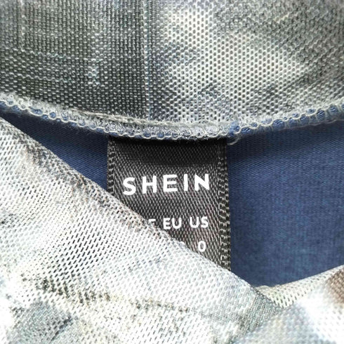 シーイン SHEIN 転写 ハイネックグラフィックプリントワンピース レディース XXS