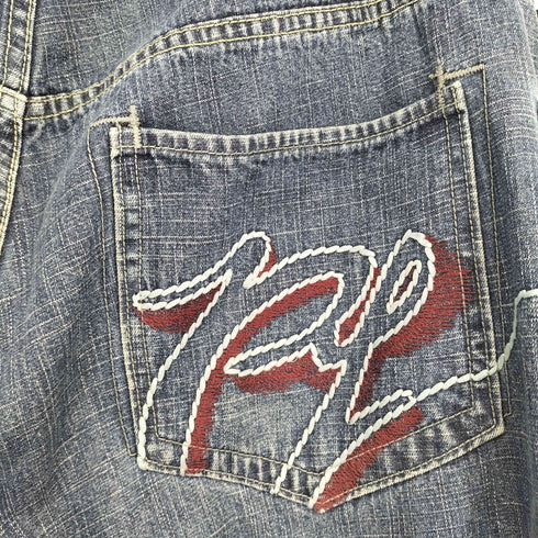 ファットファーム PHAT FARM 刺繍デニムバギーパンツ メンズ W38 L33