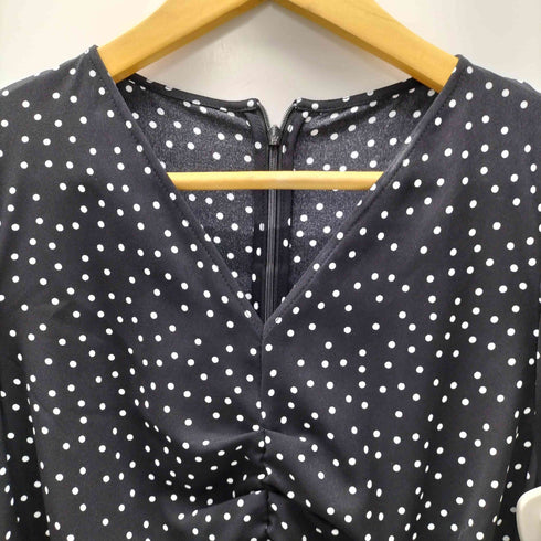 ミラオーウェン Mila Owen 24SS Vネック タック ギャザー ドット ワンピース レディース JPN:1