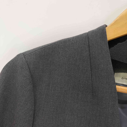 ユナイテッドアローズグリーンレーベルリラクシング UNITED ARROWS green label relaxing 24SS ダブルクロス ノーラペル ジャケット ウォッシャブル ストレッチ 防シワ― レディース JPN:40