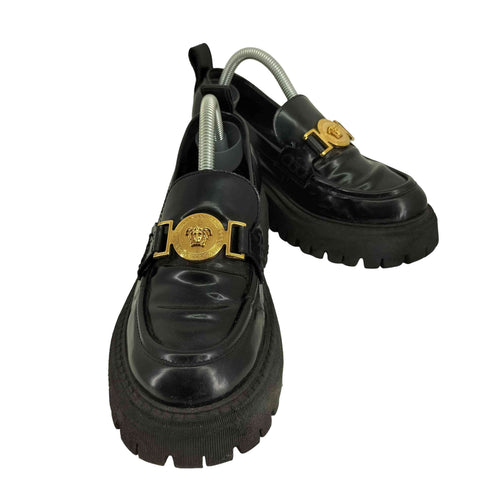 ヴェルサーチ VERSACE 厚底 メデューサ コインローファー レディース 36