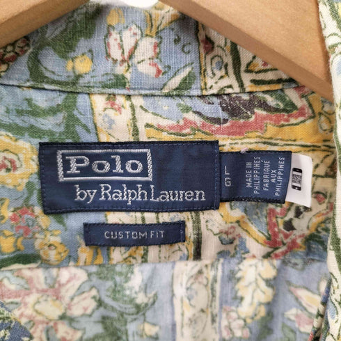 ポロバイラルフローレン Polo by RALPH LAUREN リネン 開襟総柄アロハシャツ メンズ JPN:L