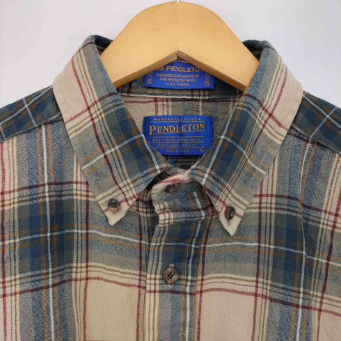 ペンドルトン PENDLETON 90s チェック柄 ウール ボタンダウンシャツ メンズ import:L