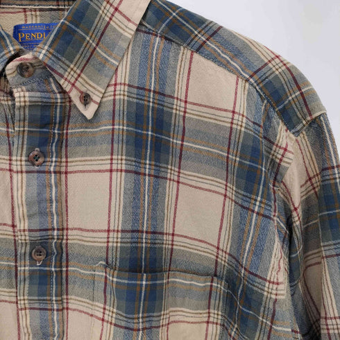 ペンドルトン PENDLETON 90s チェック柄 ウール ボタンダウンシャツ メンズ import:L