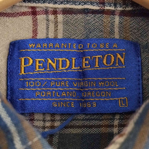 ペンドルトン PENDLETON 90s チェック柄 ウール ボタンダウンシャツ メンズ import:L