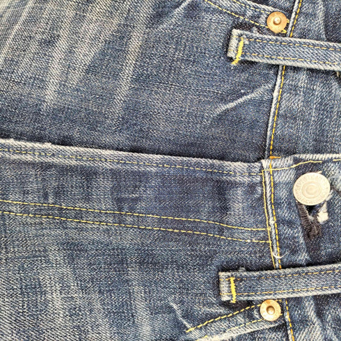 リーバイス Levis 60-70s 501 66 BIG E 両面不均等V ボタン裏 無刻印 ポケット裏 シングル Vステッチ 赤耳 黒カン ボタンフライ デニム パンツ メンズ